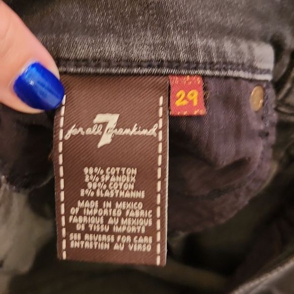 Faded blackish-gray 7 for all Mankind bootcut jeans size 29. - Picture 3 of 13